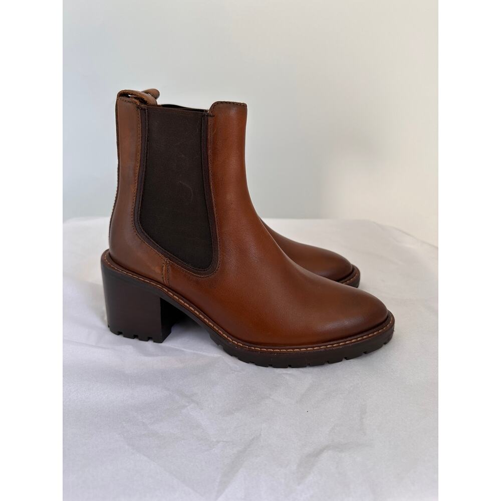 THURSDAY BOOT CO Knockout Heeled Leather Boots in Toffee Brown // 7 - Picture 3 of 13